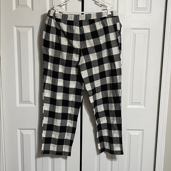 Plaid flannel & gray cotton casual lounge pajama sleep pants & shirt top size 2X - Picture 6 of 11